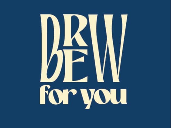 The Brew for You logo in cream on navy