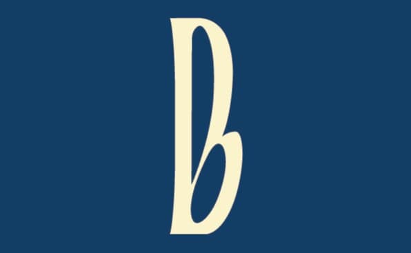 The Brew for You logomark, a tall letter B, in cream on navy