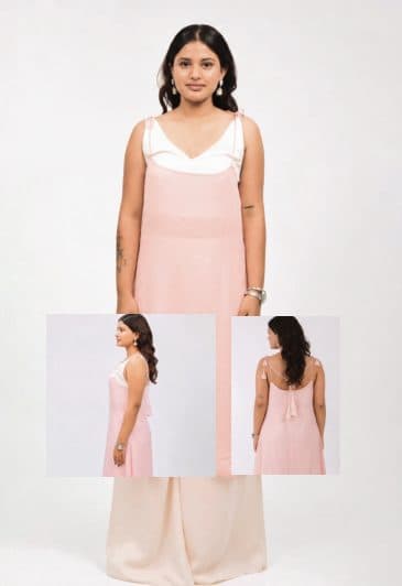 Dhaaga lookbook page: a pale pink dress