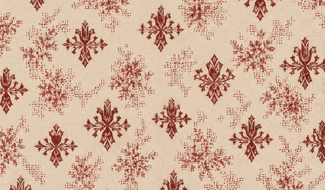 The Dhaaga pattern: maroon floral motifs on cream